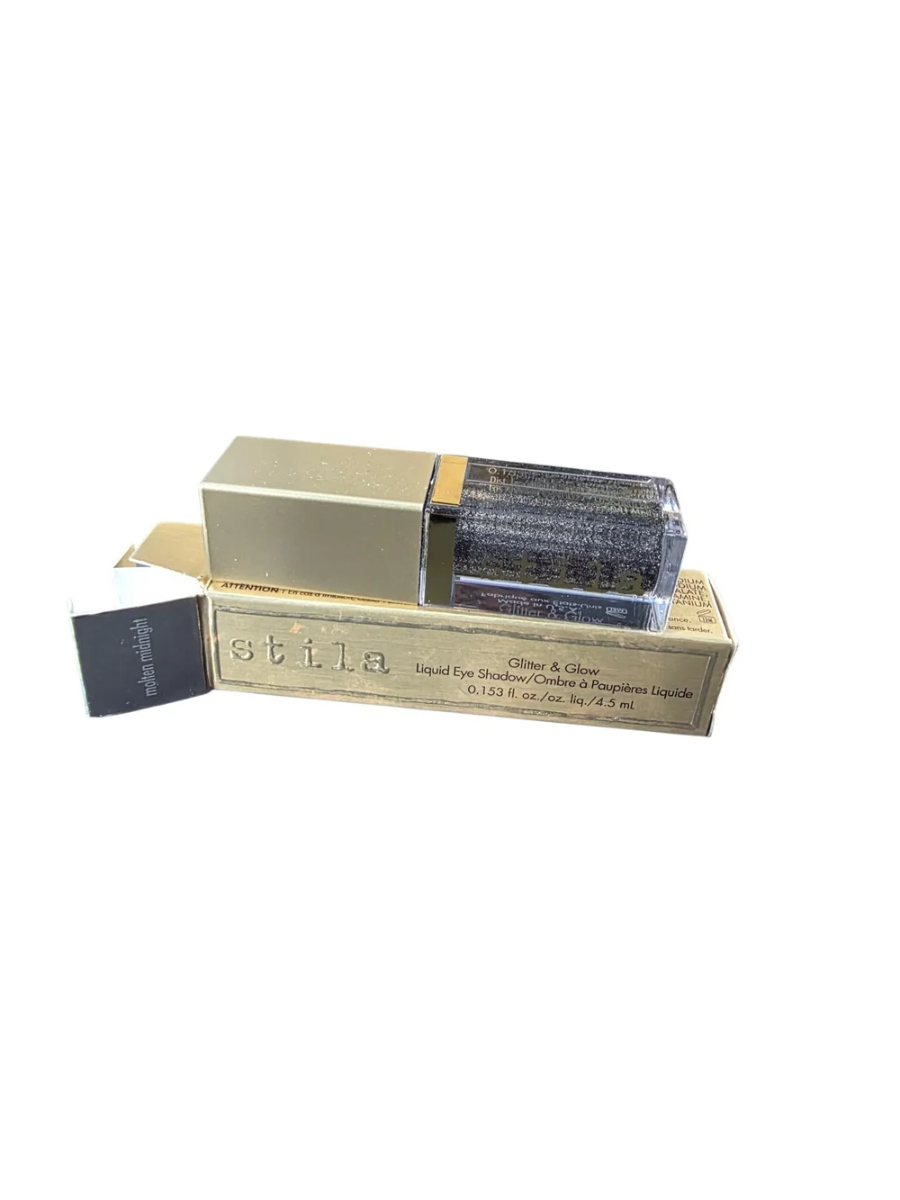 NIB Stila Glitter & Glow Liquid Eye Shadow Molten Midnight